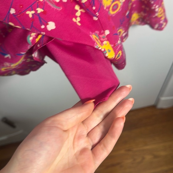 Saloni Eve Silk Pink Floral Mini Dress Size 4 - Picture 4 of 16